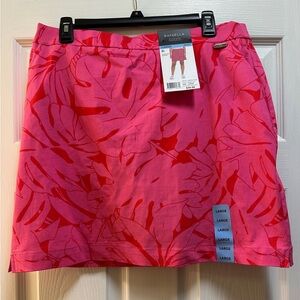 Rafaella Pink Carmine Rose Floral/Palm Skort Size Large Style RSBSE105 NWT